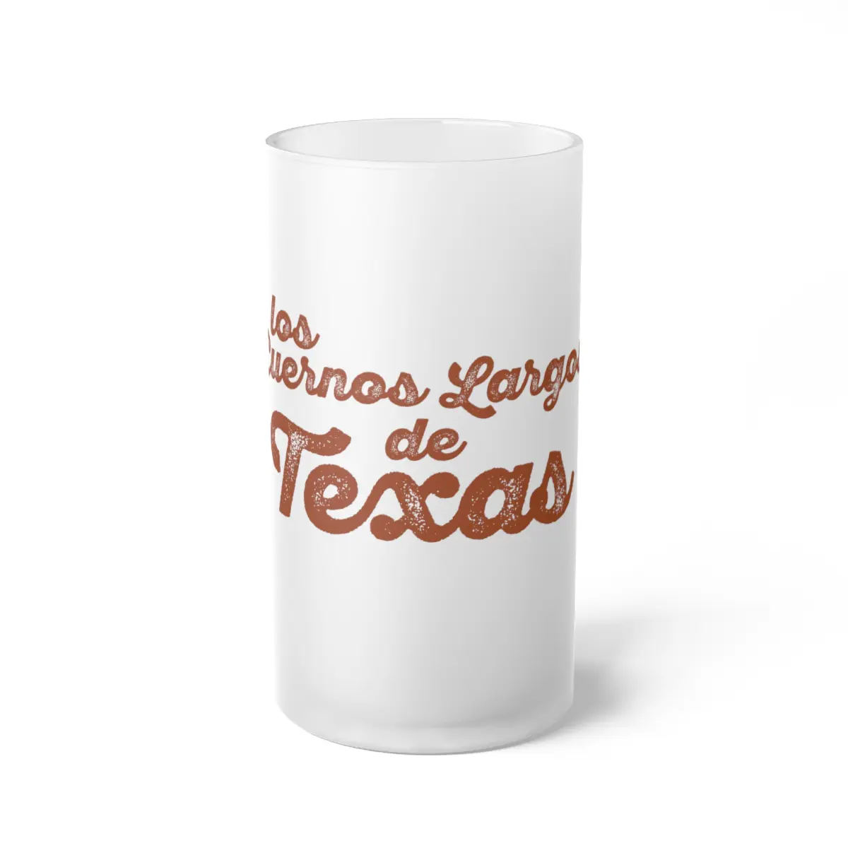 87958.jpg Los Cuernos Largos de Texas - Frosted Glass Beer Mug